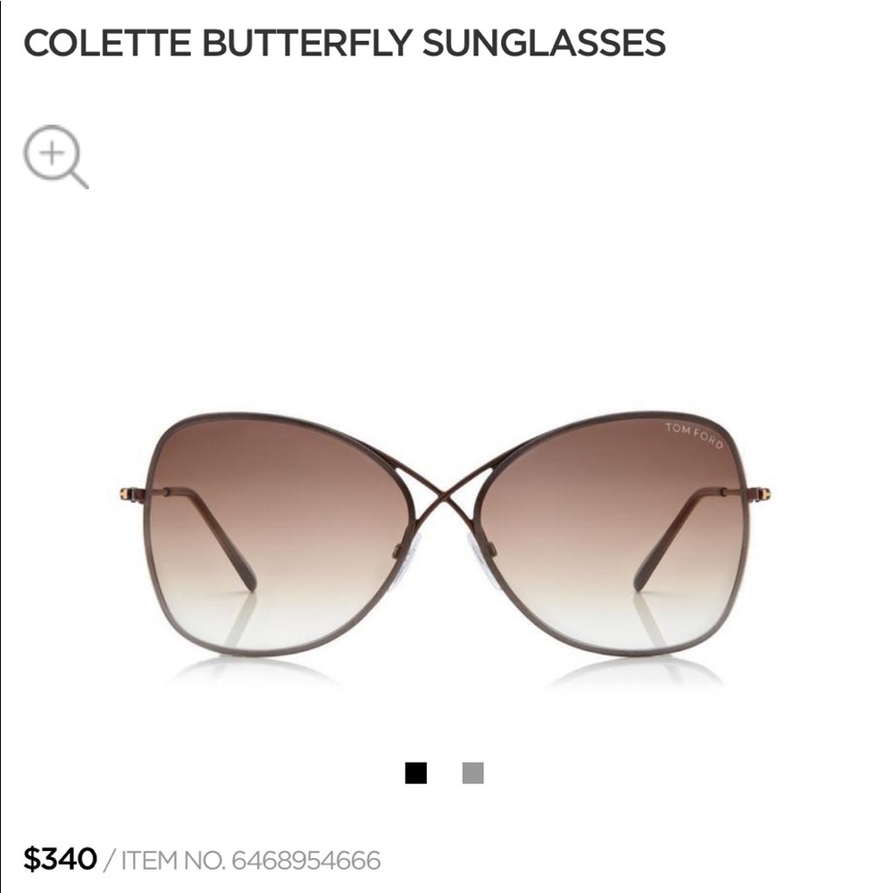 Tom Ford Colette butterfly dark brown sunglasses